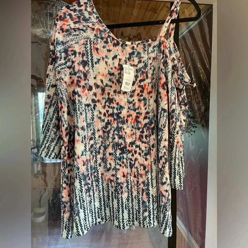 Suzanne Betro, Sz Small Blouse, Multi Color, NWT